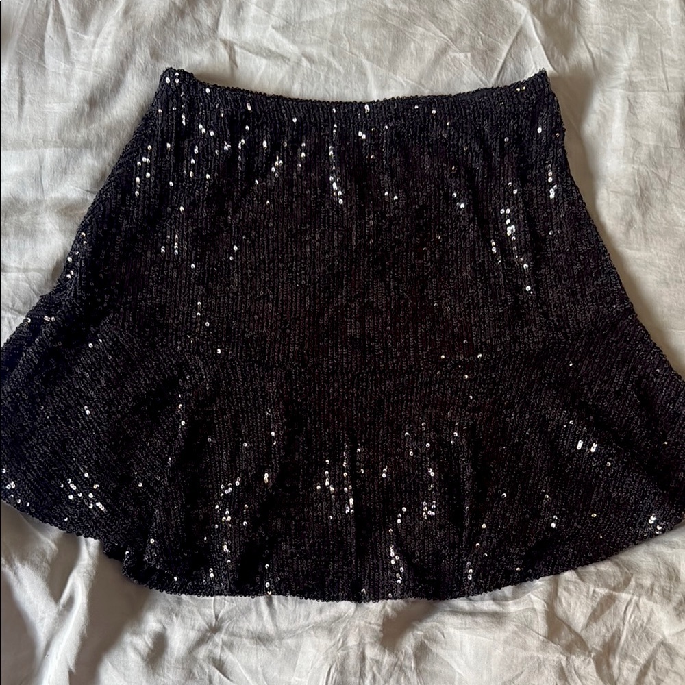 Free People Sequin Black Skirt XS